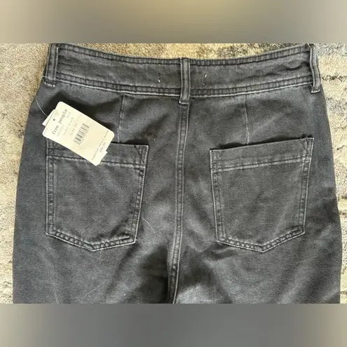 We The Free  People Faded Black High Waist Bootcut Raw Edge Button Fly Jeans