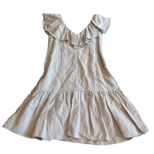 Rebecca Taylor Linen Blend Mini Dress Lilac Ruffle Classic Size 0 Women's