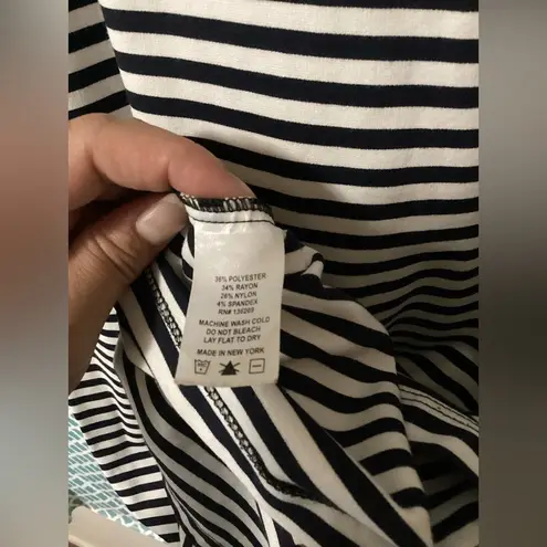 Hatch Navy and White Striped T