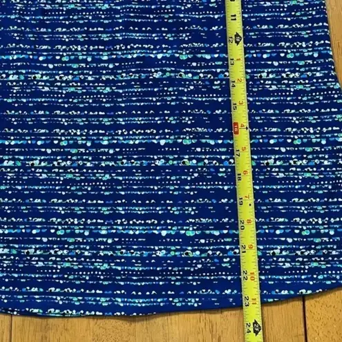 CeCe Sz XS Halter Blue Neon Dots Striped Fully Lined Tank Top Pullover Stretch