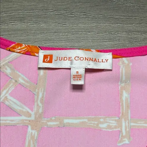 Jude Connally Daniella Top Bell Sleeves Bamboo Lattice Pink/Apricot Size Small Pink