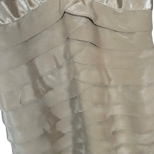 Eliza J Nude Tiered Sleeveless Cocktail Mini Dress Women Sz 6P