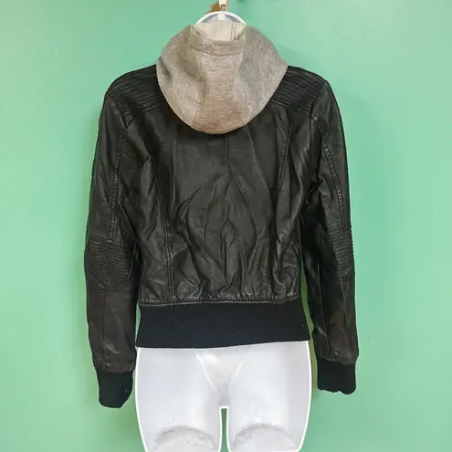 Ci Sono Black & Gray Faux Leather Jacket