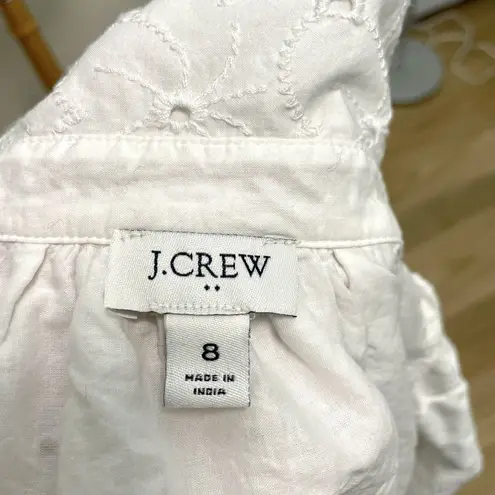 J Crew Eyelet Lace Mini Shirtdress Shirt