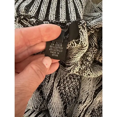 Karen Kane Cardigan Sweater Open Front Black/Gray Large Collar Pockets Sz.Small