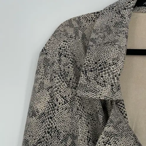 Alice Blue Womens Knee Length Belted Notched Lapel Python Belted Trench Coat S