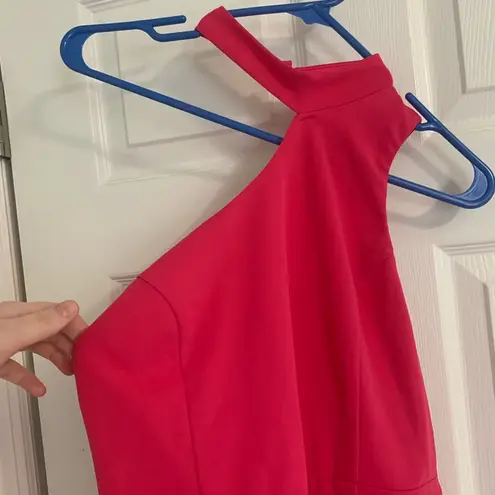 Pink Asymmetrical Open Back Gown Size L