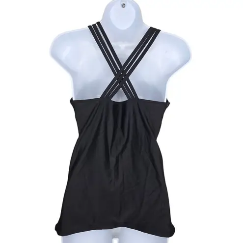 Beachsissi Nwt Black Lace Insert Tankini Bikini Top Size Large