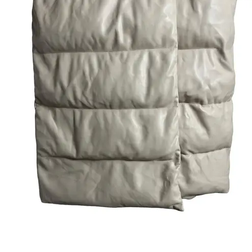 Something Navy Cream Faux Leather Oversized Trench Puffer Coat Size Small