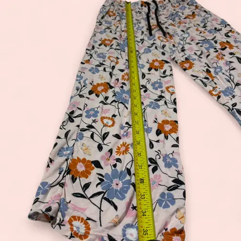 Kate Spade  Women’s Pajama Pants Floral Crop Bottoms size Medium Pink Multicolor
