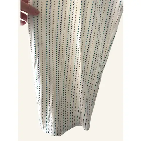 Hale Bob Lounge Pajama Polka Dot Pants Women's Small White Elastic Waist NWT