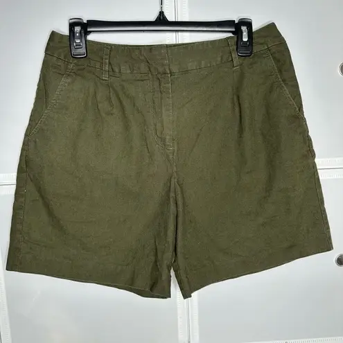 Boden Linen Blend Shorts Size 6 Green - Image 9