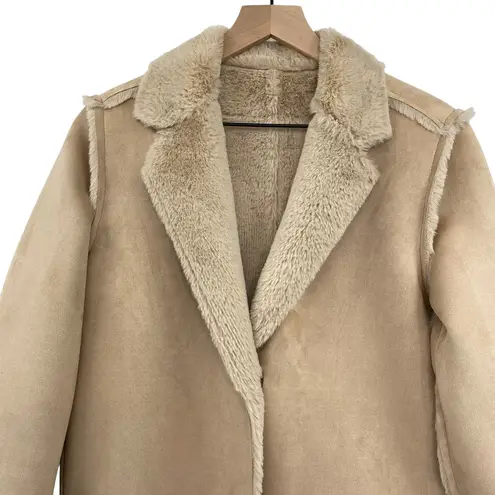 Anthropologie  Ett:twa Snowdrift Reversible Faux Fur Suede Longline Coat Small