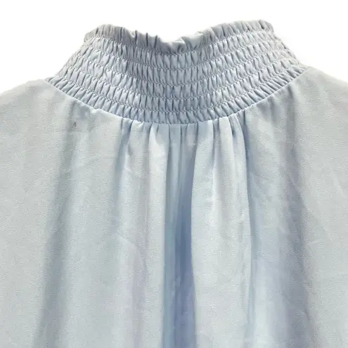 T Tahari Women's Ruffle Sleeve Open Neck Blouse Career Size L Boho Chick