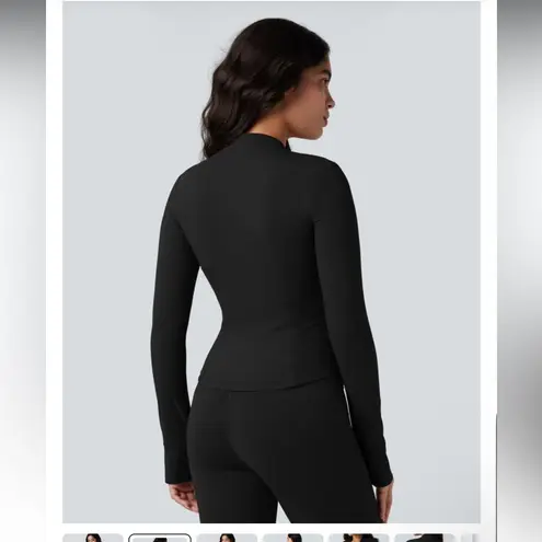 Halara NWT Ultra Sculpt for back posture BLACK Long Sleeve Zip-Up JACKET SIZE S