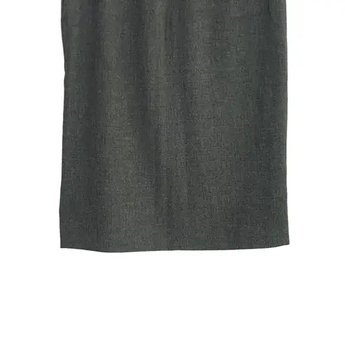 ZARA  Flat Front Professional Career Lined Midi Skirt Pockets Zip Up Back 12 Grey