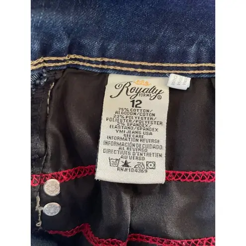 Royalty For Me Womens Size 12 Factory Distressed Denim Blue Jeans u