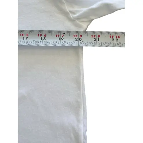 VS Pink Logo Lace Back Cut Out Long Sleeve White Shirt Size Large Athleisure