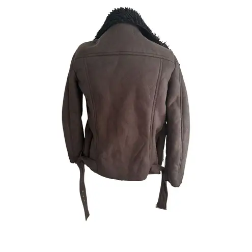 Missguided Brown Faux Shearling Coat Jacket Size US 4
