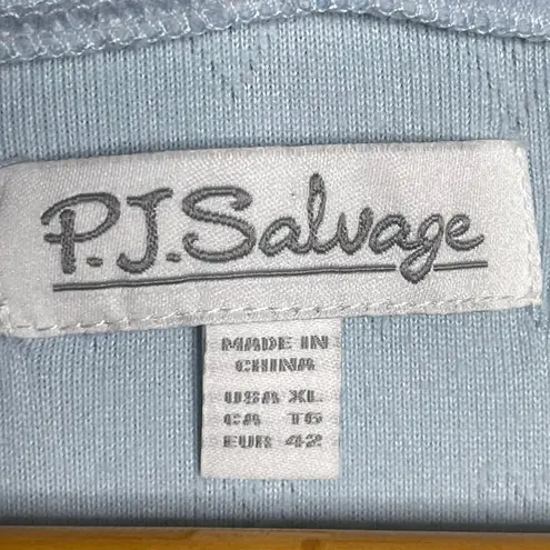 P.J. Salvage Pointelle Hearts Cardigan size XL Baby Blue New Button Down