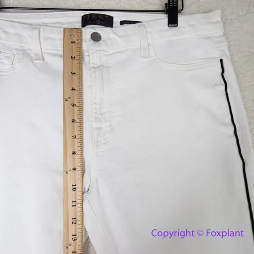 New! Jen 7 by 7 for All Mankind white women ankle skinny Jeans black seam, 14