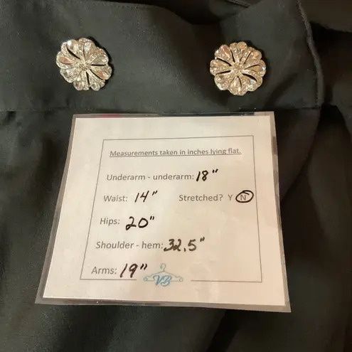 Ieena For Mac Duggal Ruffled Faux Tuxedo 3/4 Sleeve Mini Dress Black Size 4 NWT