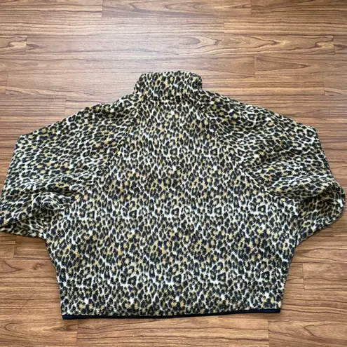 American Eagle Leopard Print Fleece Lined Sherpa Jacket Snap