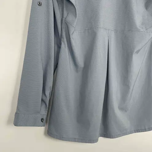 Mountain Hardwear Womens Blue Utility Outdoor Pullover Funnel Collar Shirt Large