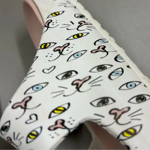 Skechers  White and Pink Kitty Cat Slip On Sandals Womens Size 7