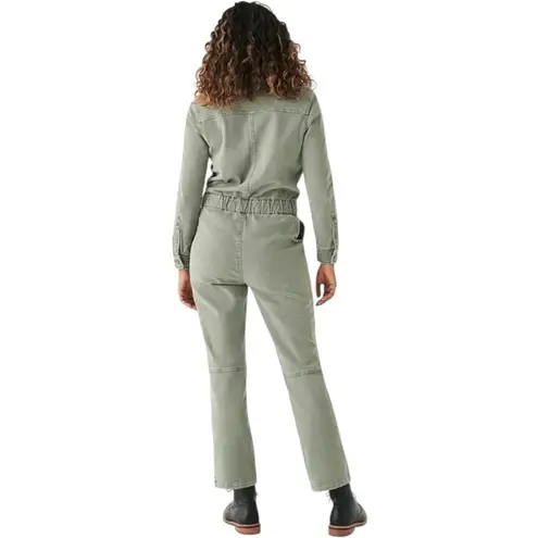 Faherty Overland Twill Utility Jumpsuit Olive Green Straight Leg Size XS $289