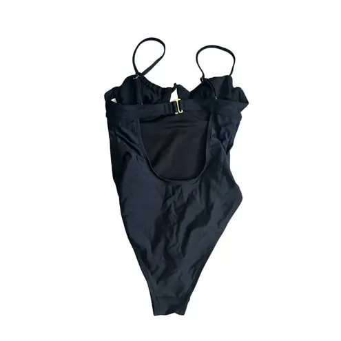XHILIRATION Black Bow High Cut One Piece Bathing Suit Size Small