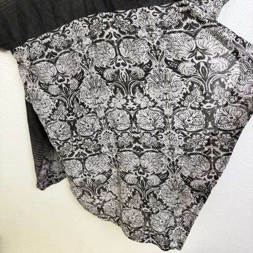 Bryn Walker Jacket Womens XL White Black Cotton Silk Floral Ombre Top Boho