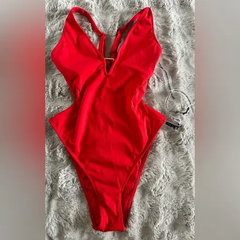 NWT TA3 Hi Cut Plungey Triangle red size small short