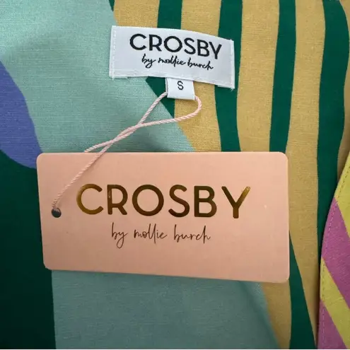 CROSBY by Mollie Burch Emilie Dress Fields Tie Front Cutout Colorful Dress NWT S