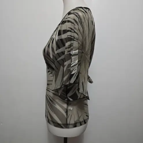 NY&Co Sheer Mesh Babydoll Small Top – Y2K Whimsigoth Tropical Fairycore Nylon Black