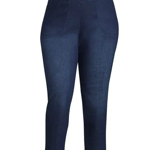 JUST MY SIZE by HANES Womens Pull On Jeans Size 3XP Front Pockets Med Dark New Blue