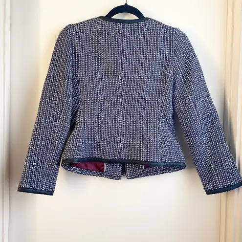 Banana Republic Navy Blue & White Tweed Blazer Jacket