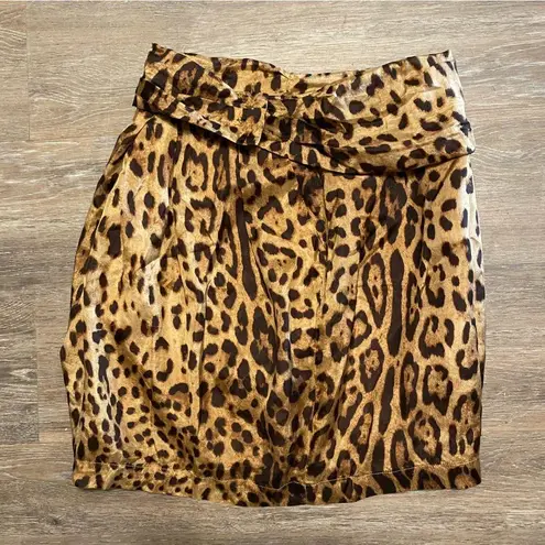 Season Js…100% Sild Cheetah Print Mini Skirt Size M Tan Size M