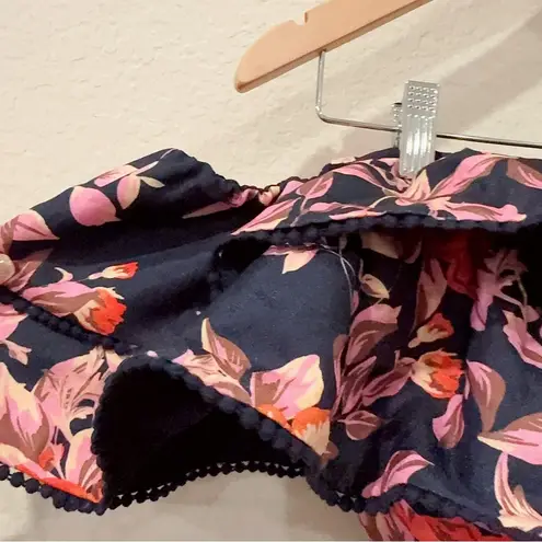 Keepsake the Label Real Love Black Floral Ruffle Blouse Crop Top Size Small NWT