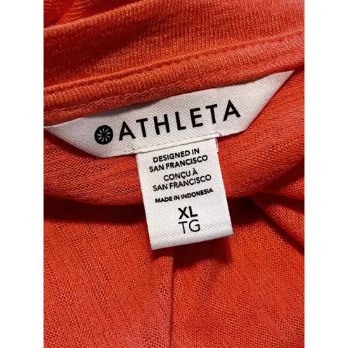 Athleta NWT  Breezy V-Neck Short Sleeve T-Shirt XL Orange Lightweight Scoop Tee