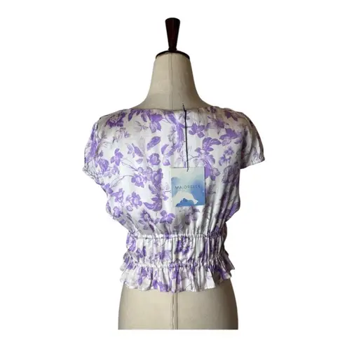 Majorelle Shirt Women Small Purple Riviera Floral Pegasus Top NWT Boho Cottage