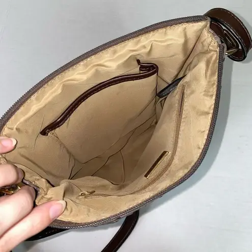 Giani Bernini Grey Faux Ostrich Leather Embossed Small Crossbody Bag Purse