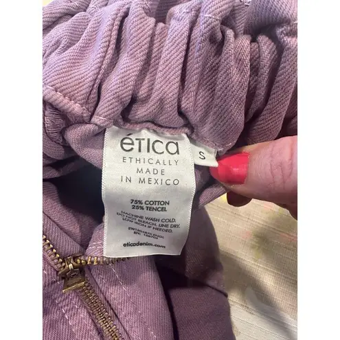 Etica Milena Paper Bag Short Casual Lavender Small NWT Purple