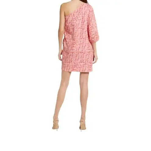 Something Navy Mini Floral One-Shoulder Linen & Cotton Dress Size M