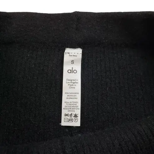 Alo Scholar Knit High Waist Short Womens Small Black Athleisure Cashmere