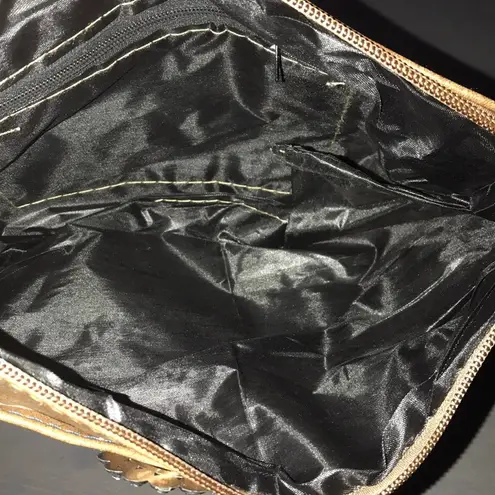 FAUX LEATHER SOFT BROWN EMBELLISHED CROSSBODY BAG