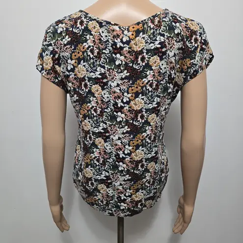 VERO MODA Black Floral Easy Short Sleeve Blouse – Size XS