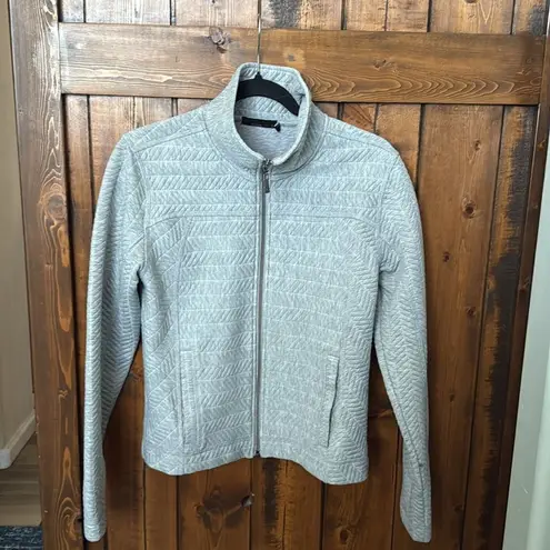 prAna Quilted Hadley Sweatshirt Jacket Full Zip Front Cotton Gray, Size S