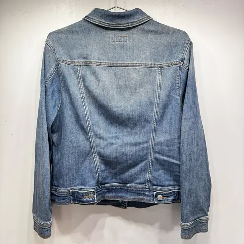 Ava & Viv Classic Faded Blue Denim Jean Jacket Size XL Super Soft Biker Grunge