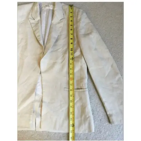Victoria Beckham Jacket Womens 4 Cream Slim Blazer Career Linen Blend